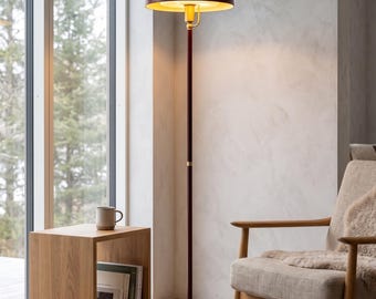Mid Century Modern Brass Floor Lamp – Standing Lamp Dome Reading Light