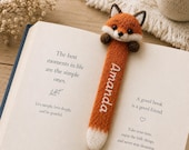 Custom Animal Needle Felt Bookmark, Personalized Name Bookmark, Handmade Felted Wool Page Marker, Cute Animal Book Lover Gift, Teacher Gift
