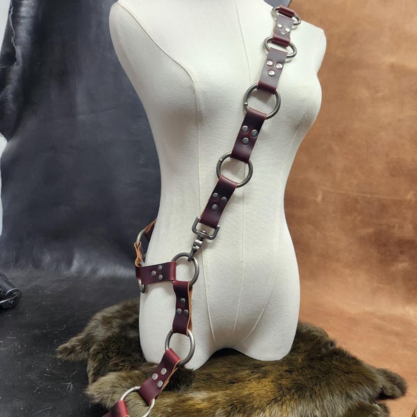 Leather Multi Ring Belt