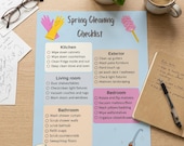 Spring Cleaning Checklist, Home Organization Planner (Digital Download)