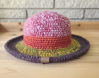 Crochet Hat with brim, Adult small