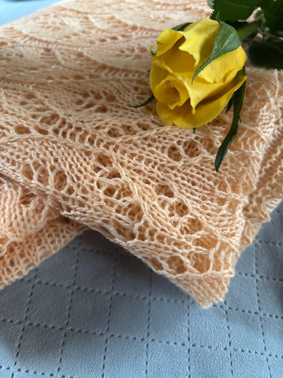 Shawlette ‘Saffron Flames’ Knitting Pattern PDF | Rectangle Long Lace Scarf, Charts (Instant Download)