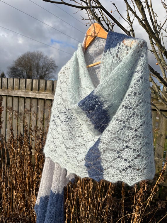 Shawl ‘Frozen Spring’ Knitting Pattern PDF | Rectangle Wrap, Scarf Knitting Charts (Instant Download)