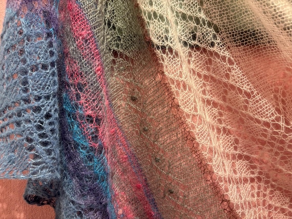 Dark Foggy Morning Lace Shawl Knitting Pattern PDF | Triangular Mohair Scarf, Charts (Instant Download)