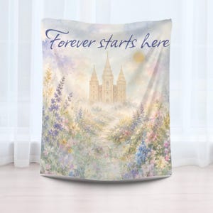 LDS Tempel Hochzeit Decke für immer beginnt hier Heilige der Letzten Tage Ehe Versiegelung Geschenk