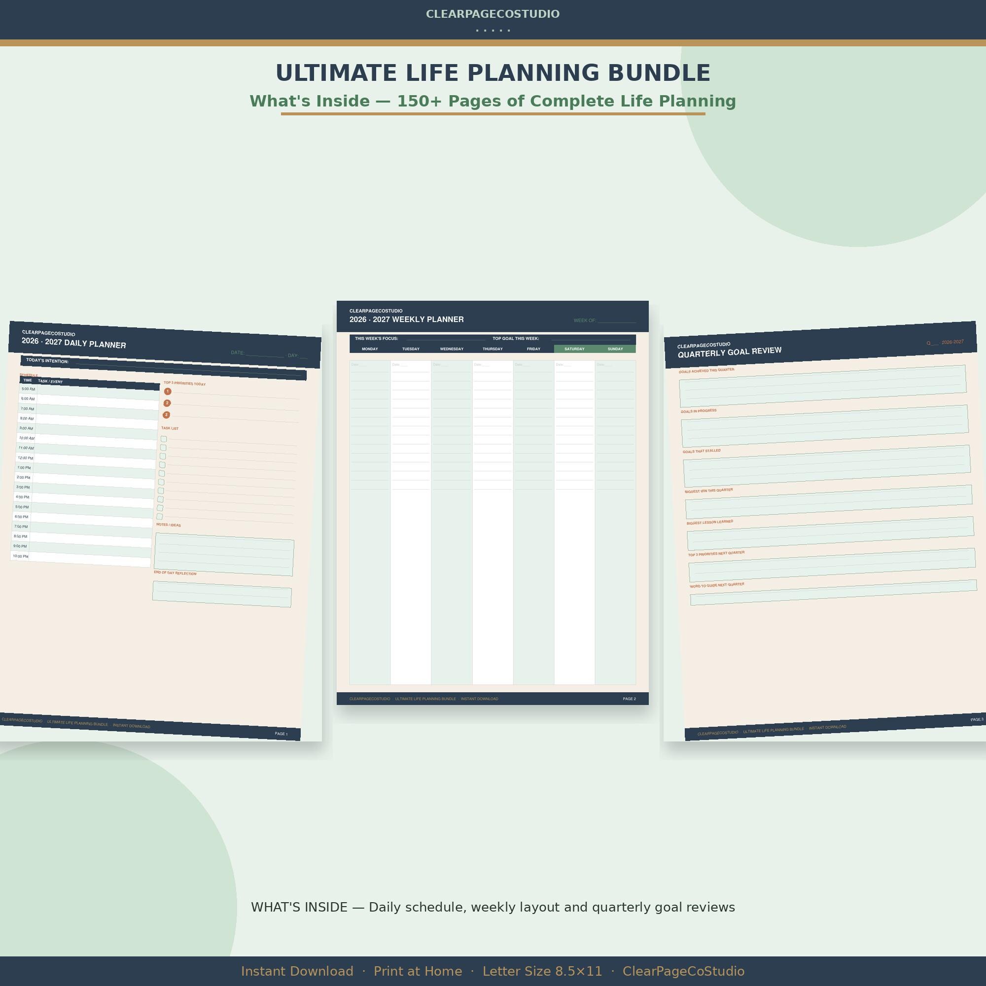 Ultimate Life Planning Bundle Printable — Daily Planner, Weekly Planner ...