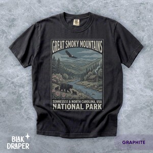 Great Smoky Mountains Graphic Tee: Vintage National Park T-shirt, Retro Tennessee North Carolina Top, Camping Hiking Outdoor Souvenir Shirt image 8