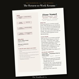Return-to-Work Resume Template – Soft Serif Design, ATS-Friendly DOCX imagen 1