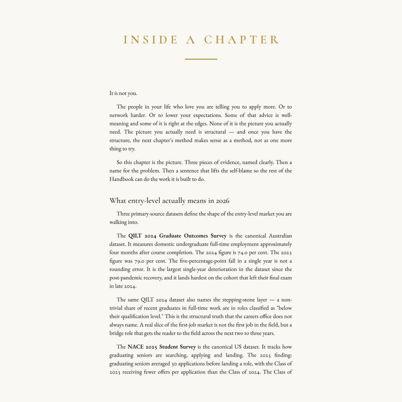 The First-Role Handbook · Graduate & Entry-Level Career Guide · Job Search, Resume, Cover Letter, Interview · Digital PDF image 3
