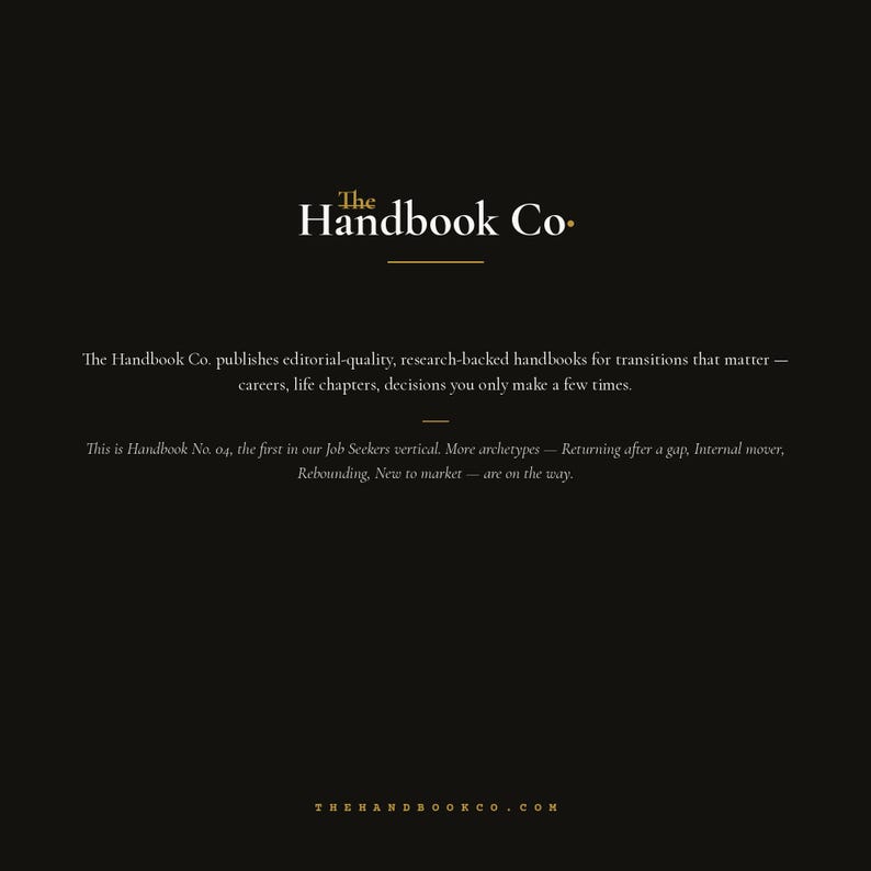 Career Pivot Handbook — Resume, Cover Letter, LinkedIn & Interview Guide | 59-Page PDF | Research-Backed | The Handbook Co. imagem 8