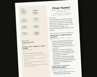 First-Role Healthcare Resume Template - Nursing + Allied Health + Paramedic | Graduate Resume | Soft Serif | The Handbook Co.