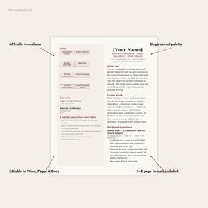 Return-to-Work Resume Template – Soft Serif Design, ATS-Friendly DOCX imagen 4
