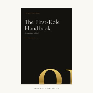 The First-Role Handbook · Graduate & Entry-Level Career Guide · Job Search, Resume, Cover Letter, Interview · Digital PDF image 1