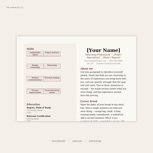 Return-to-Work Resume Template – Soft Serif Design, ATS-Friendly DOCX imagen 5