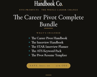 Lot de manuels Career Pivot · Kit d'entretien, STAR, ATS, modèles de CV (5 produits)
