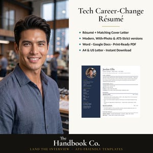 Career Change Resume Template · Tech and Software · Word and Google Docs · ATS Tested