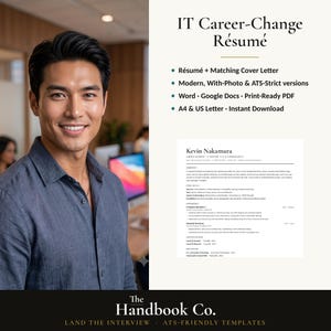 Career Change Resume Template · IT and Cybersecurity · Word and Google Docs · ATS Tested