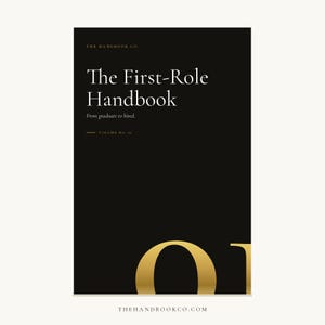 The First-Role Handbook · Graduate & Entry-Level Career Guide · Job Search, Resume, Cover Letter, Interview · Digital PDF image 1