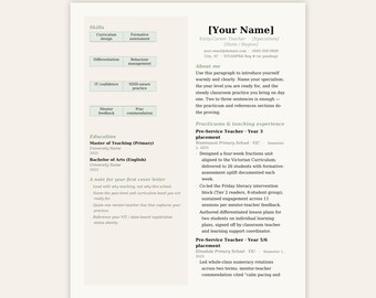 First-Role Teaching Resume Template – Soft Serif, ATS-Friendly (Word, Pages)