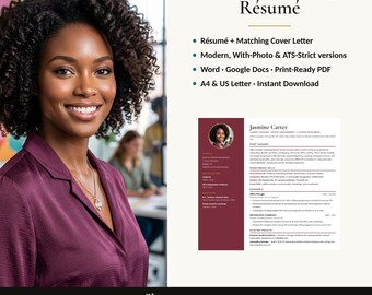 Career Change Resume Template · Human Resources · Word and Google Docs · ATS Tested