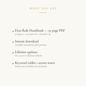 The First-Role Handbook · Graduate & Entry-Level Career Guide · Job Search, Resume, Cover Letter, Interview · Digital PDF image 6