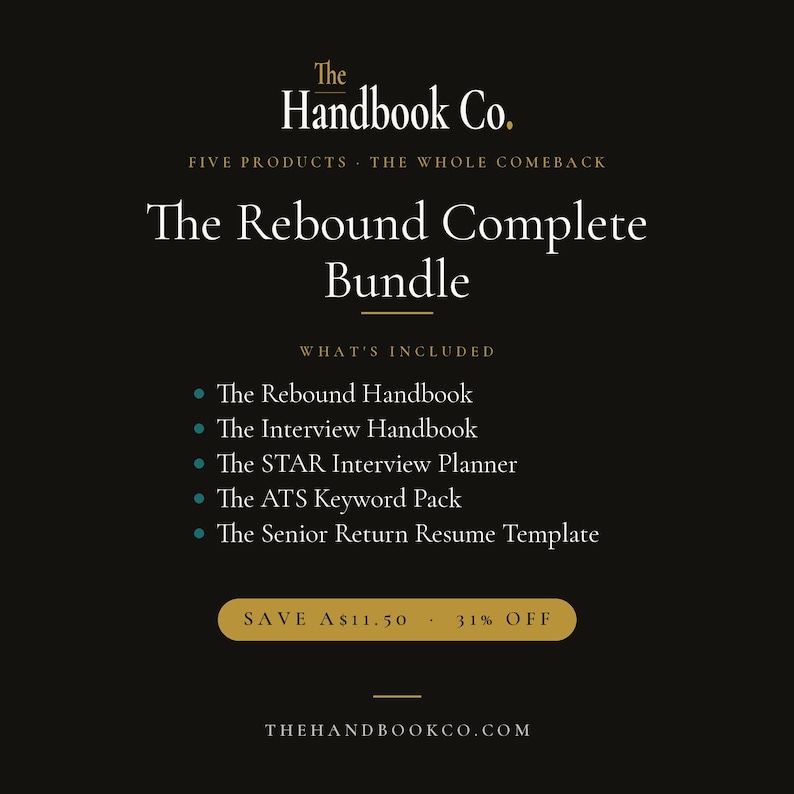 Career Comeback Bundle: Handbook, Interview Kit, STAR, ATS, Resume (5 Products) image 1