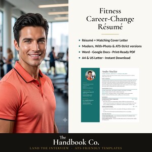 Lebenslaufvorlage für Berufswechsler · Fitness und Wellness · Word- und Google-Dokumente · ATS-geprüft