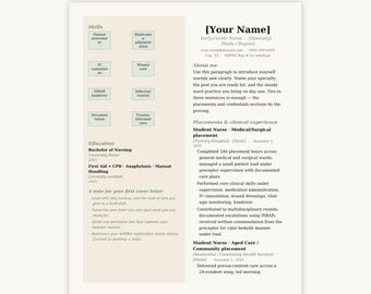 First-Role Healthcare Resume Template - Nursing + Allied Health + Paramedic | Graduate Resume | Soft Serif | The Handbook Co.