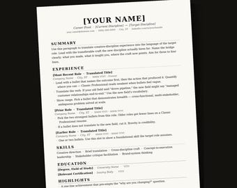 Editorial Pivot Resume Template – Creative Career Change, ATS-Friendly (Word/Docs/Pages)