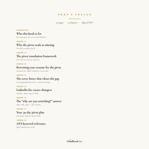 Career Pivot Handbook — Resume, Cover Letter, LinkedIn & Interview Guide | 59-Page PDF | Research-Backed | The Handbook Co. imagem 3