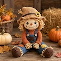 Crochet Scarecrow Doll Pattern, Fall Amigurumi, Autumn Harvest Decor, PDF product logo