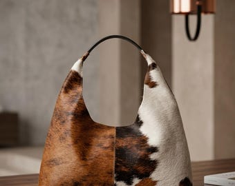 Bolso hobo de piel de vaca auténtica – Bolso de hombro de piel con pelo, bolso de estilo western