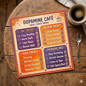 DHD Dopamin Menü & Belohnungssystem — Digital Interaktives Werkzeug | Dopamin Boost | Neurodivergente Selbstfürsorge
