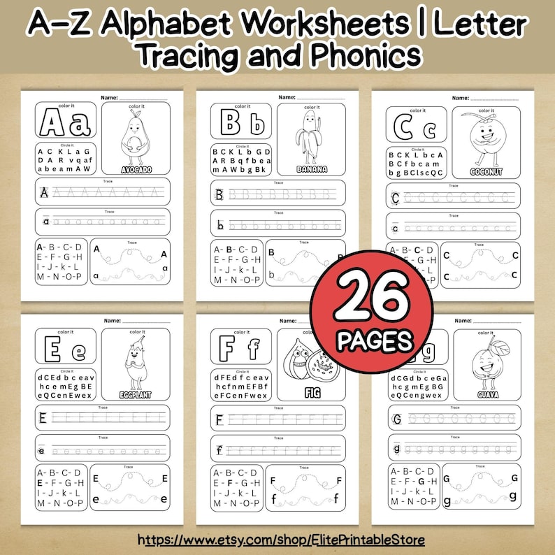 Exercice Lettering Fiches d'écriture de l'alphabet | Exercices d'écriture de A à Z pour la ...