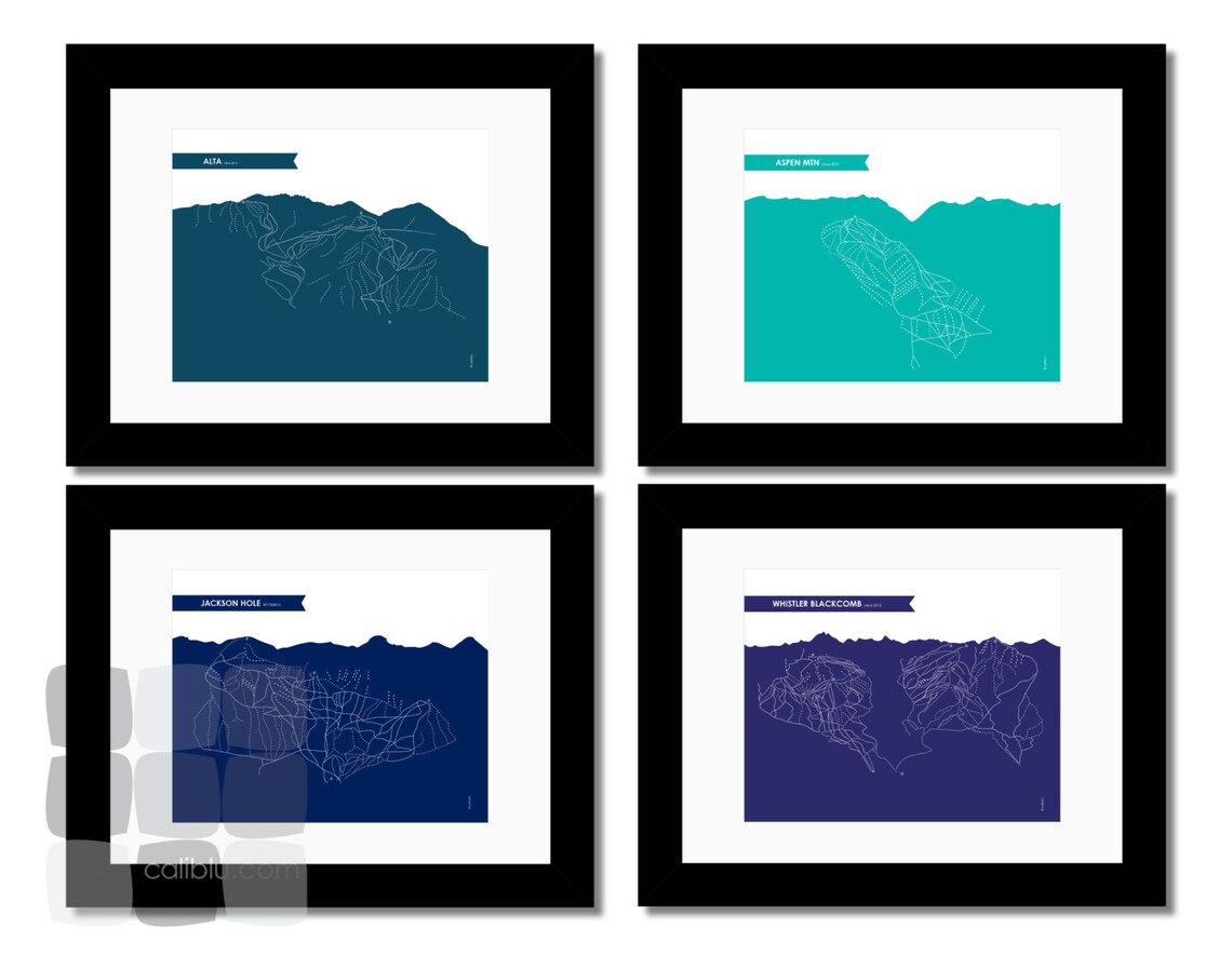 Custom Trail Map 8x10 Modern Art Print - Etsy