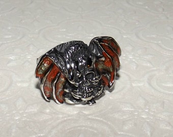 Dragon Skull Warrior Marble Ring