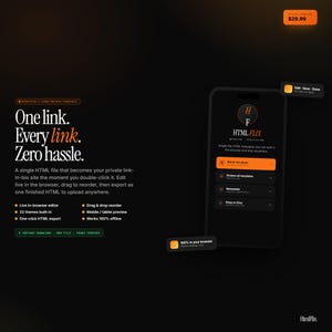 Link in Bio HTML Template | Linktree Alternative | Single File Editable Website | Drag Drop Editor | Self Hosted Bio Page