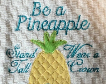 Pineapple and other Fruit Sayings Embroidered Kitchen Towels