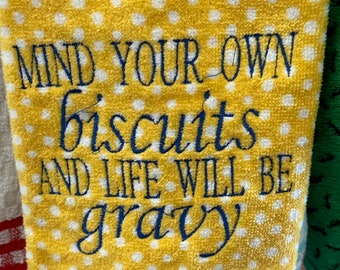 Fun Cow and Country Sayings Embroidered Kitchen Towels