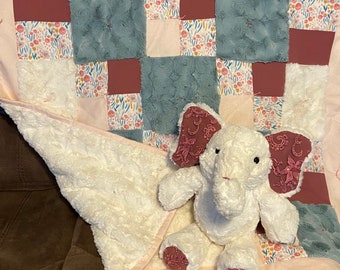 Memory Elephant with blanket Keepsakes made from clothing, blankets, vintage and more
