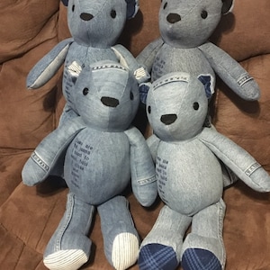 Memory Bear Keepsake made from jeans, shirts and sweaters