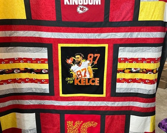 KC Chiefs Kelce tshirt quilt