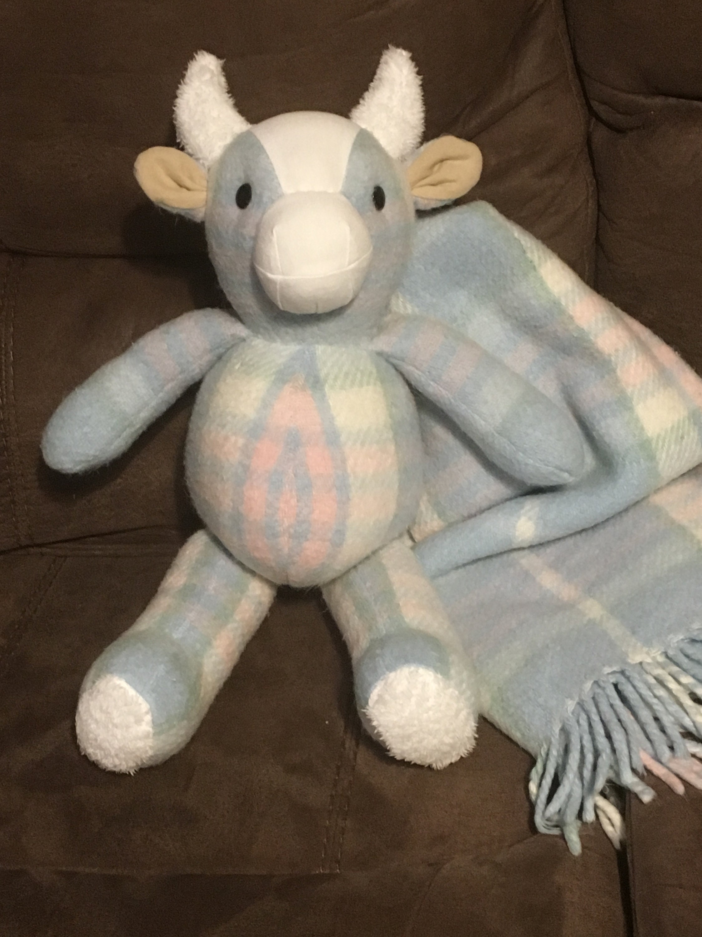 Memory Cow Keepsakes Made From Clothing Blankets Vintage and Etsy