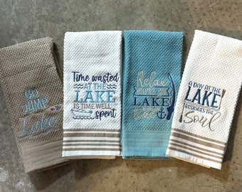 Fun Lake Embroidered Kitchen Towels