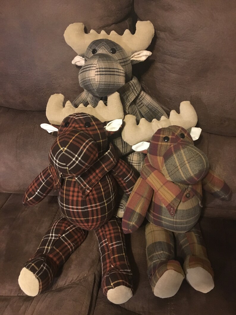 Memory Moose Keepsakes Made From Clothing Blankets Vintage Etsy