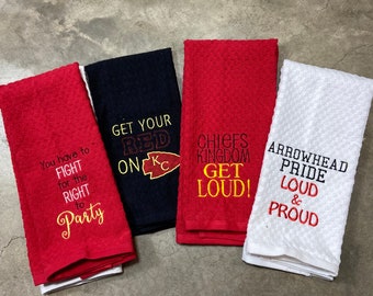 Kansas City Chiefs fun sayings Embroidered Kitchen Towels