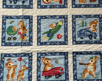 baby bunny activity baby/toddler size quilt.