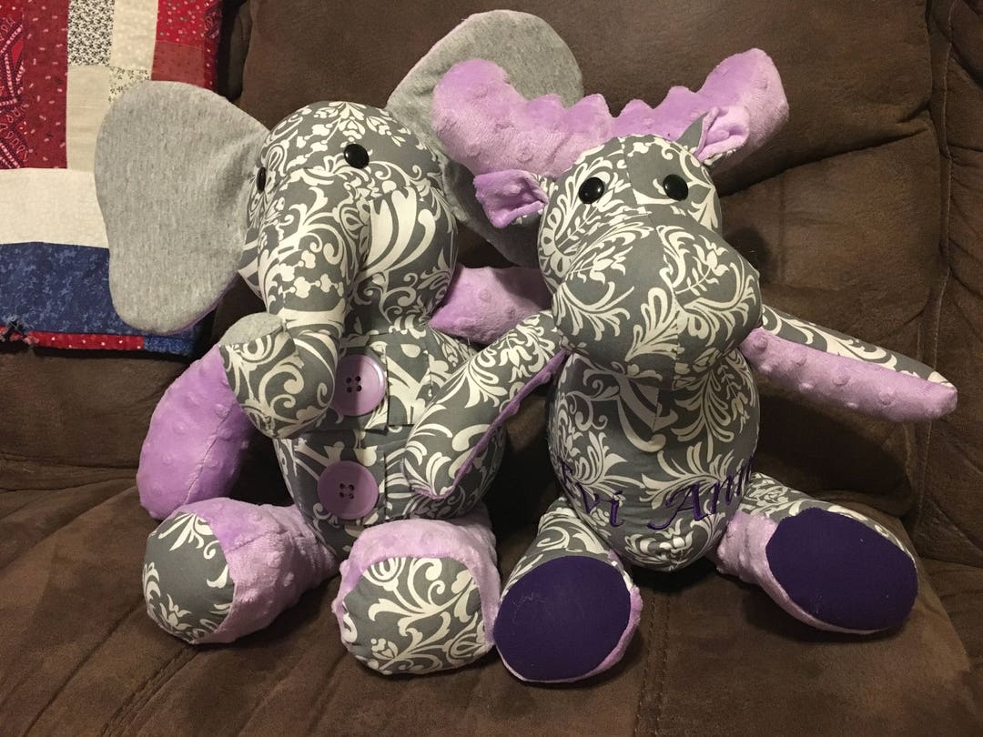 Memory Elephant Keepsakes Made From Clothing Blankets Etsy