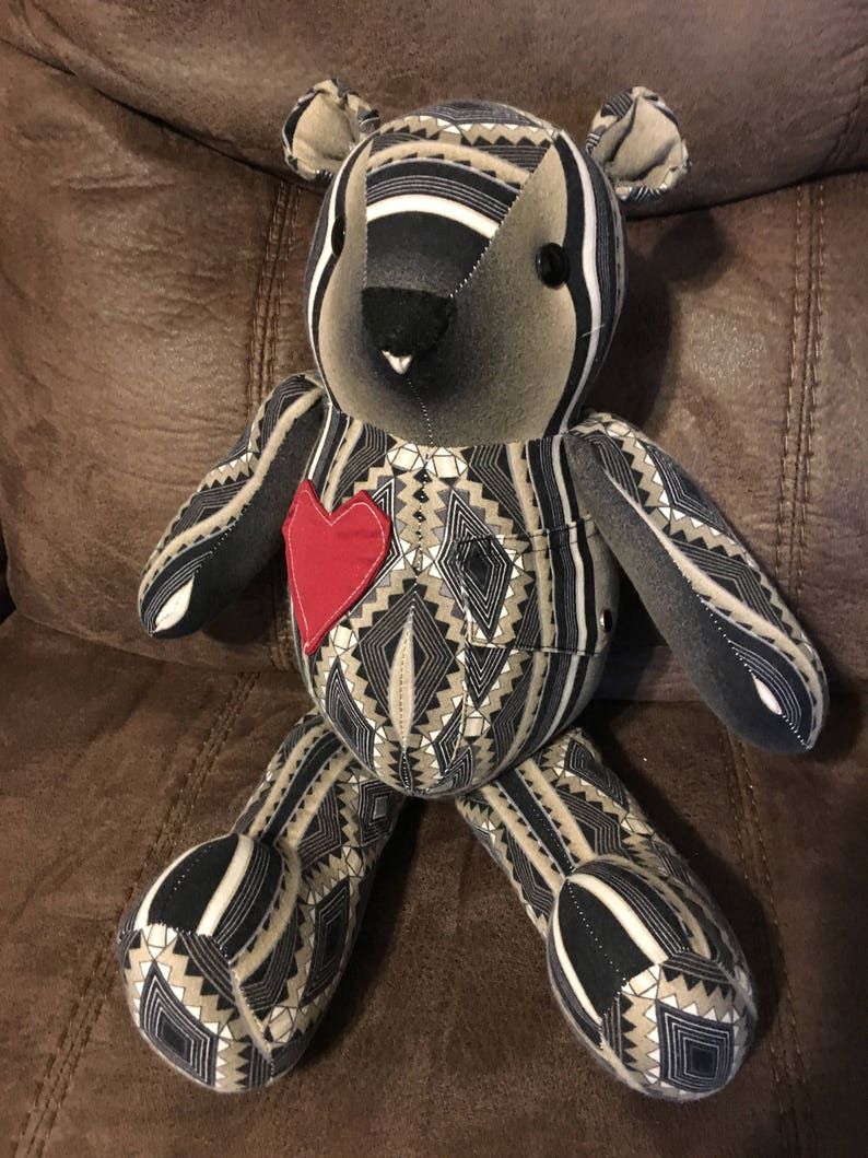 Memory Bear Keepsake made from your loved ones clothing