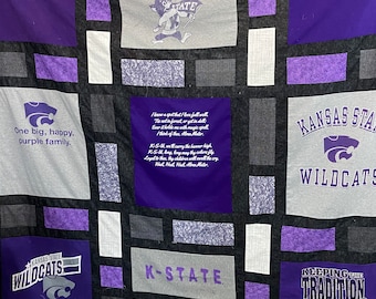 Wildcat Memory Tshirt Quilt / Throw made from your shirts
